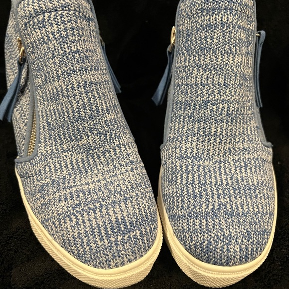 Steve Madden Kids' Caliber Wedge Sneaker In Blue - Picture 6 of 8